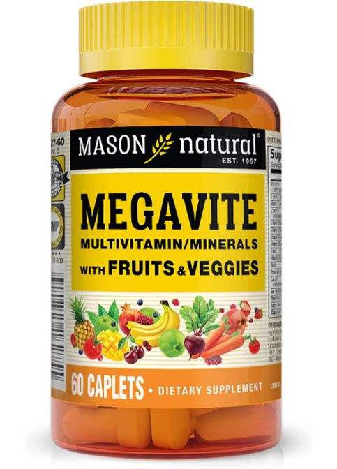 Megavite Fruits & Veggies 60 Caplets Mason Natural (288050770)