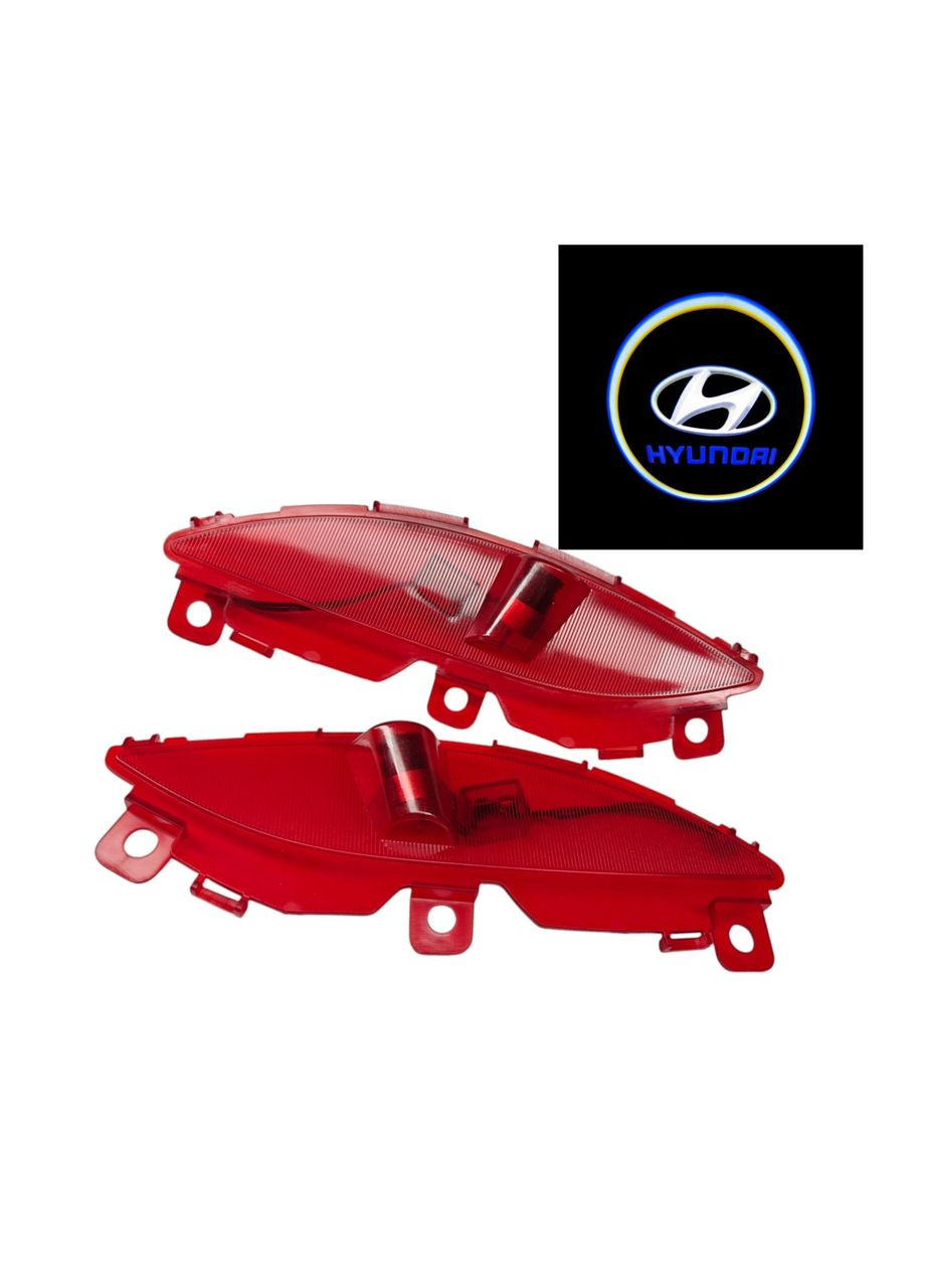 Штатная подсветка на двери автомобиля с логотипом Hyundai Santa Fe 2013 – 2017, vip No Brand (346498092)