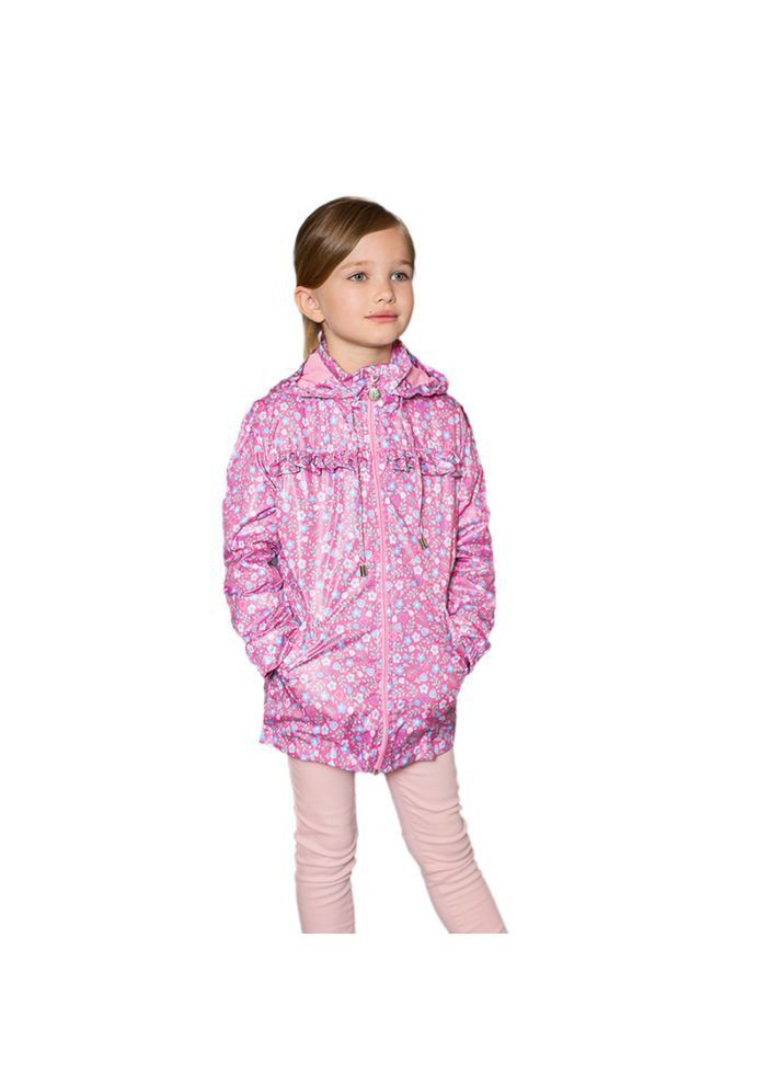 Розовая демисезонная куртка-ветровка для девочек модный карапуз Trendy Tot 03-00696_000000002