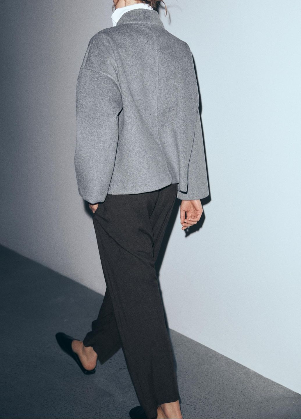 Світло-сіре демісезонне Пальто Zara