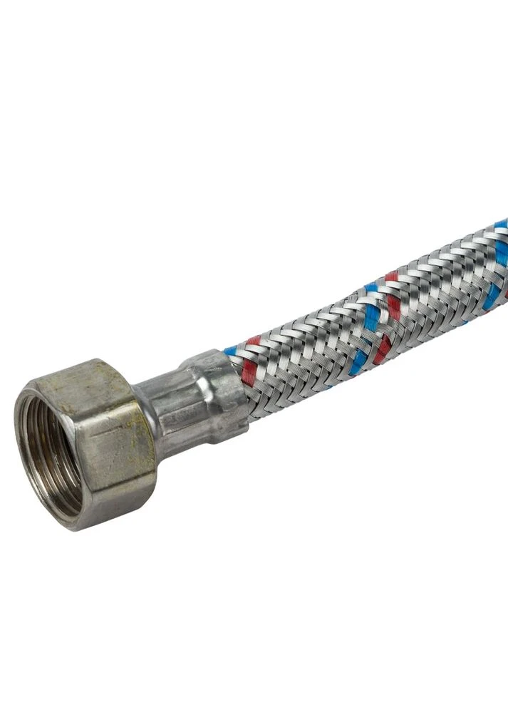 Шланг для води 1/2" ВН 100 см нержавіюча сталь гума EPDM No Brand XA-5210 (401717991)