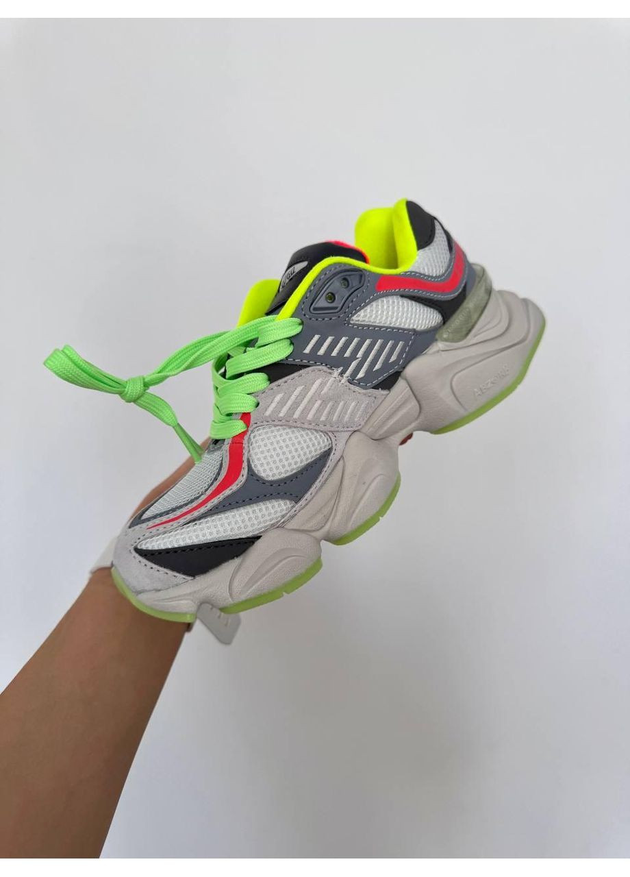 КРОССОВКИ ЖЕНСКИЕ NEW BALANCE 9060 LIGHT GREY / ACID GREEN НЬЮ БЕЛАНС 9060 No Brand серые демисезоны (368854912)