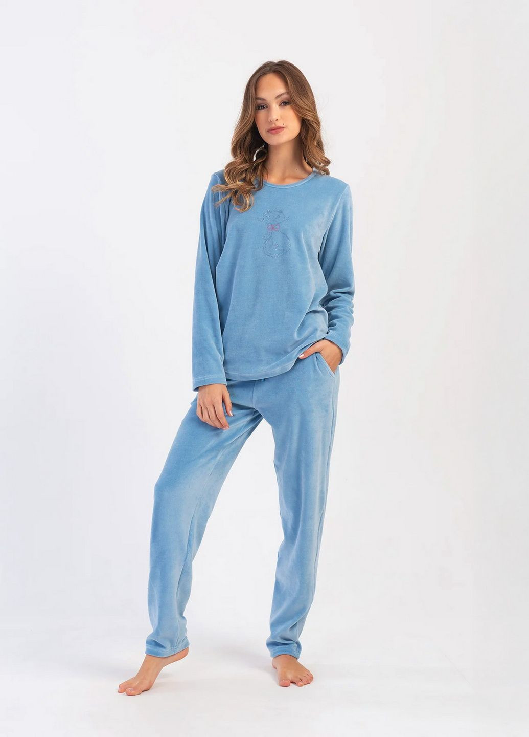Блакитна зимня піжама жіноча Vienetta