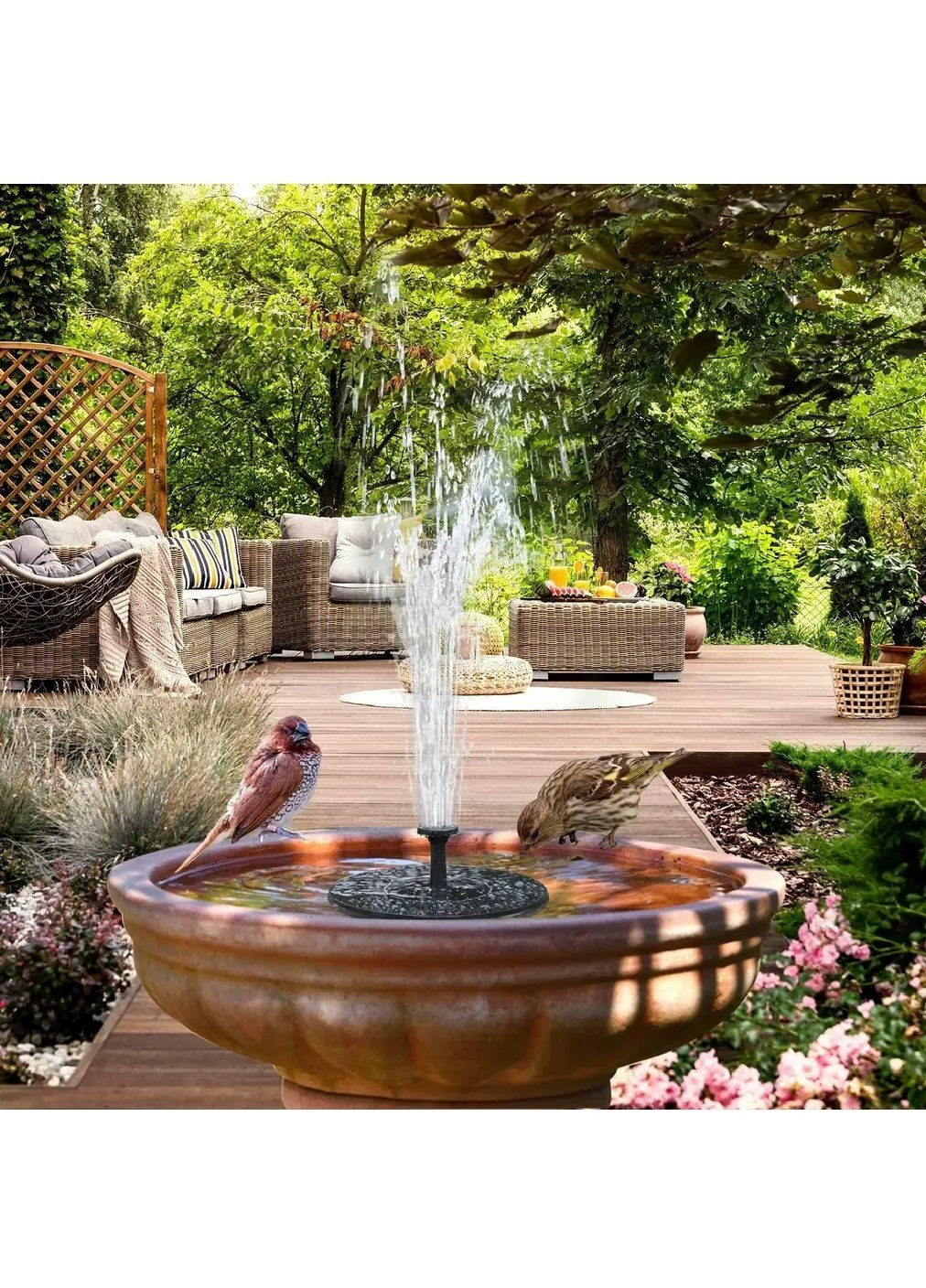 Садовий декоративний круглий фонтан на сонячній батареї для ставків басейнів фонтанів вазонів у саду на дачі (481520-Prob) Unbranded (362561246)