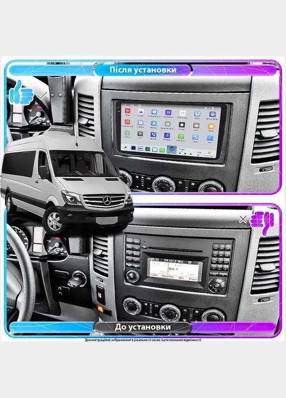 Магнітола для Mercedes-Benz Sprinter II (W906) Рестайлінг 2014-2018г 9" 4/64 QLED Wi-Fi 360 Prime 5 шт. Lesko (336205938)