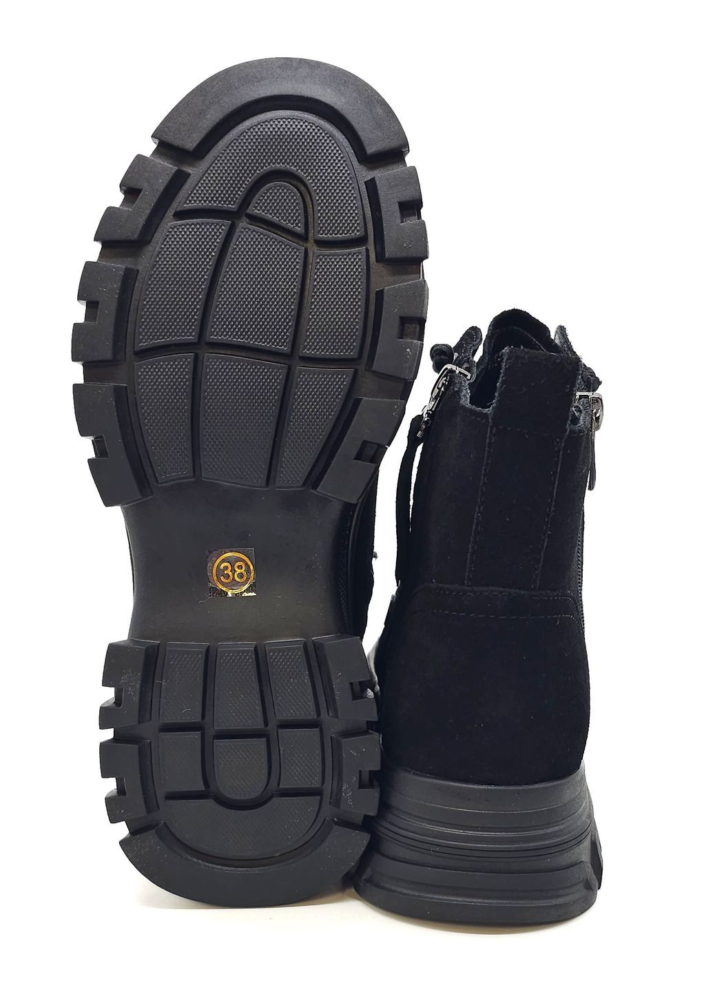 Осенние женские ботинки черные замшевые l-13-7 23 см (р) Lonza