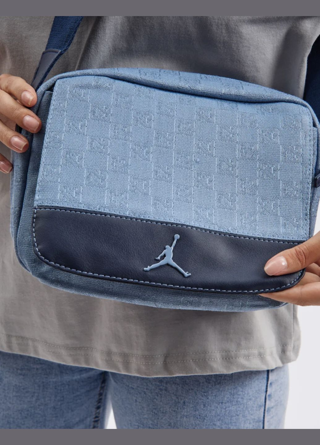 Велика сумка через плече, унісекс, синього кольору. No Brand Мессенджер (322768087)