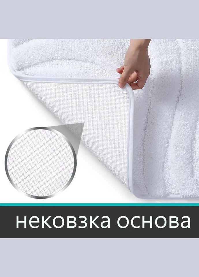 Антискользящий коврик в ванную 40х60 см белый Волны No Brand (291455822)
