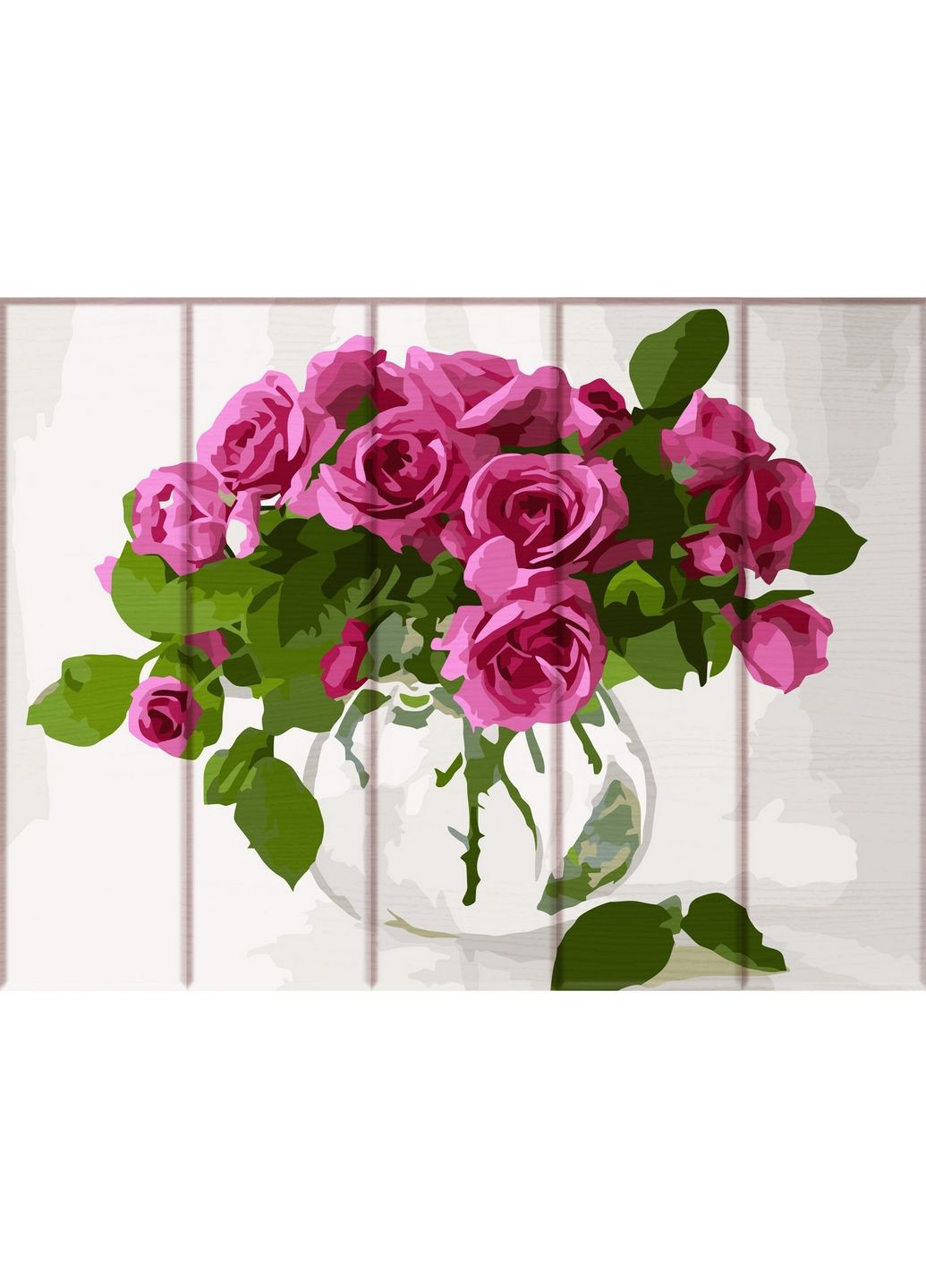 Картина по номерам на дереве "розы в вазе" ArtStory (282591479)