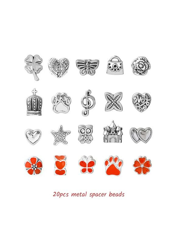 Детский набор для творчества для создания шарм браслетов и колье из бусин в подарочной коробке 63 шт. No Brand (362700552)