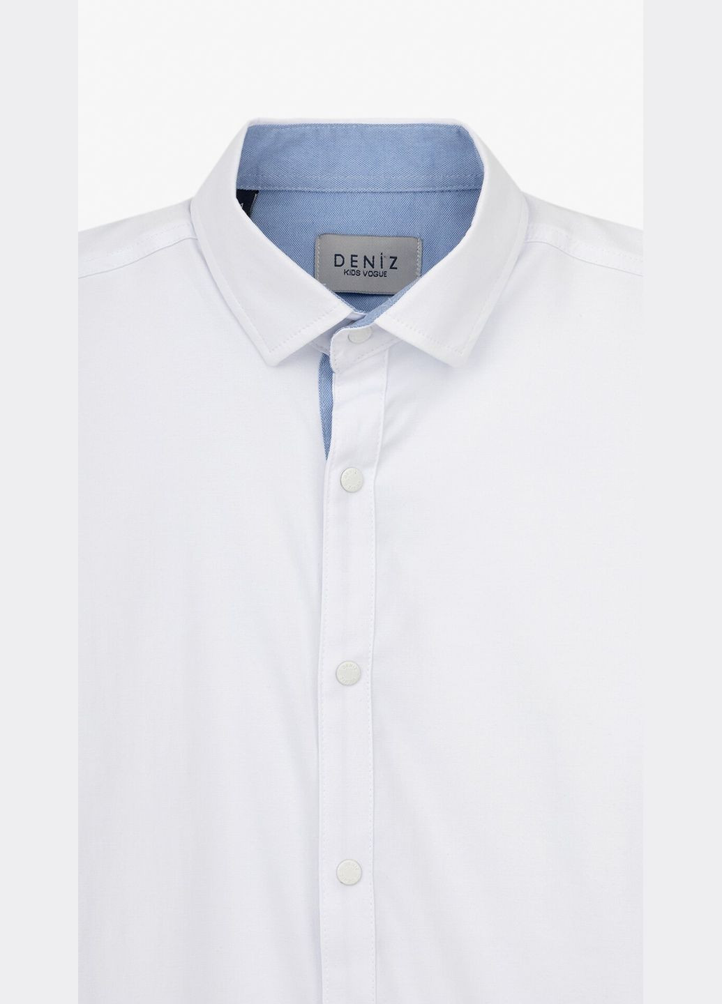 Белая повседневный рубашка однотонная DENIZ