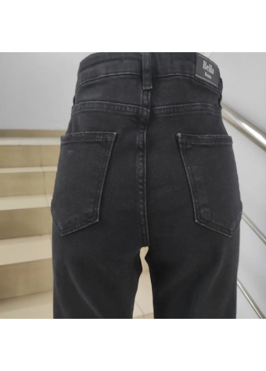 Джинсы женские МОМ стрейч суженные батал удобные укороченные серые No Brand - (370137965)