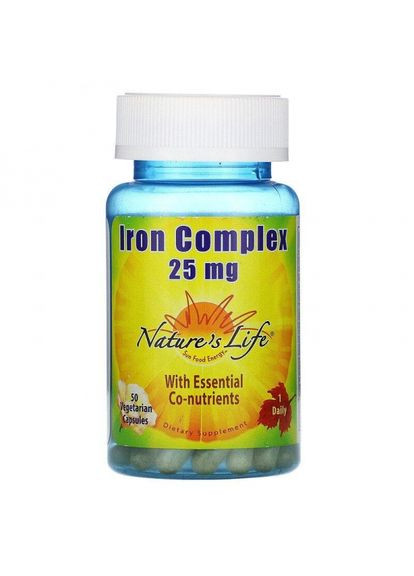 Витаминноминеральный комплекс с железом, Iron Complex,, 25 мг, 50 капсул (NLI-00226) Nature's Life (266039076)