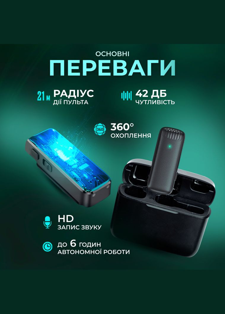 Комплект беспроводных петличных микрофонов J13 2 штуки с кейсом для зарядки XuanLiYuan (328441493)