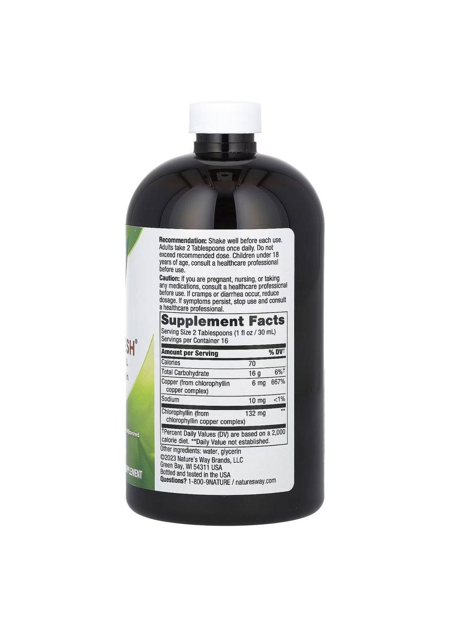 Chlorofresh, рідкий хлорофіл, з нейтральним смаком, 480 мл Nature's Way (361858717)
