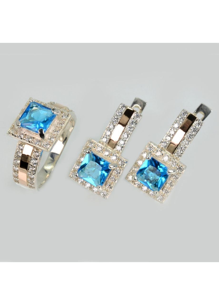 Серебряный набор с золотыми вставками Silver Style (367268246)