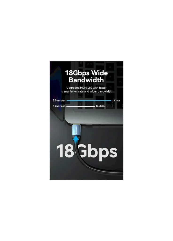 Кабель мультимедійний HDMI to HDMI 5.0m V2.0 4K 60Hz Aluminum Alloy Blue (ALHSJ) Vention (391790811)