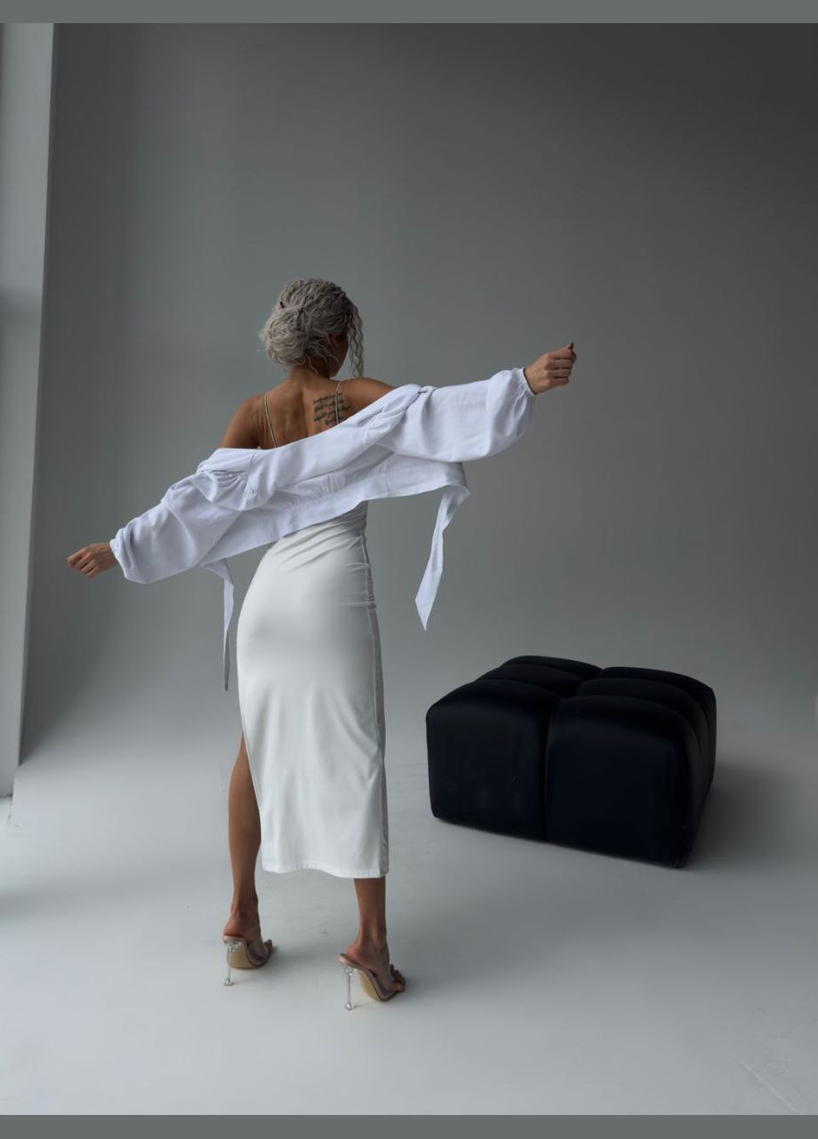 Белая рубашка однотонная NIKAS