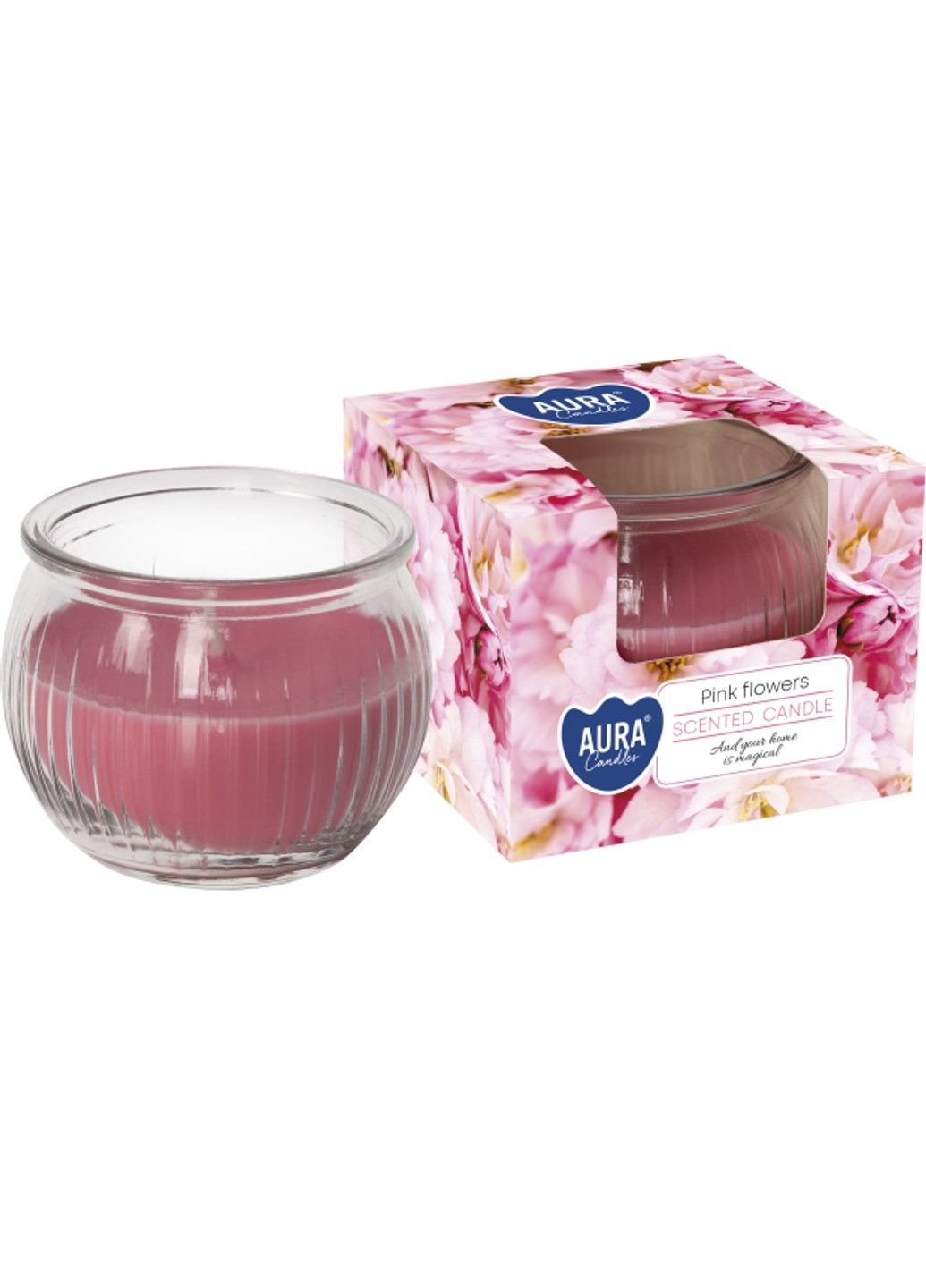 Ароматическая свеча Scented Candle Pink Flowers Bispol (280926746)