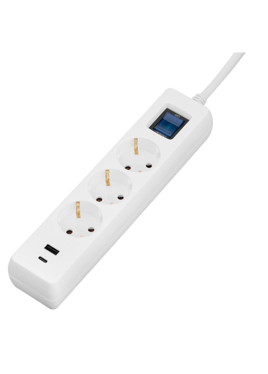 Удлинитель-фильтр сетевой 5xТип F, 3x1.5мм кв, 16A, 1xUSB-A, 1xUSB-C, с защитой от перегрузки, 3м, белый, 3м, белый 2E (362214292)