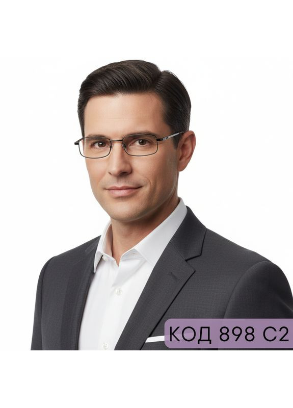 Чоловічі металеві окуляри для зору – чорна оправа на флексах. Код 898 C2 Чорні Vizzini (370568661)