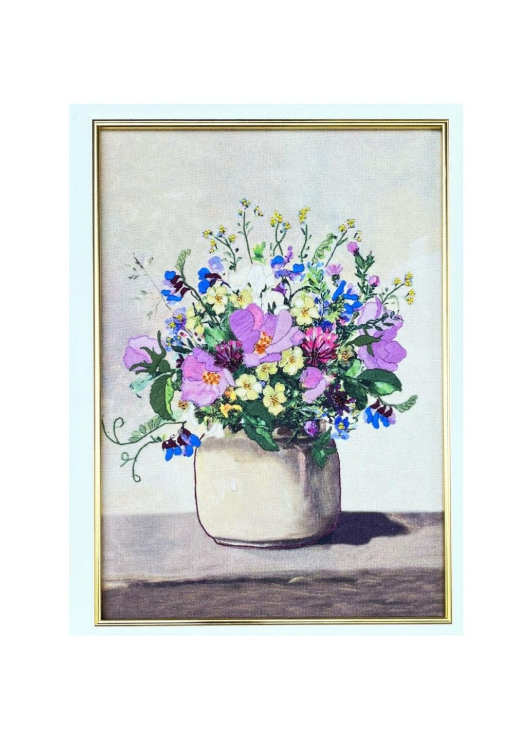 Набор для вышивки гладью и бисером Букет для настроения 20х28 см бисером и мулине ВК-0107 No Brand (333164924)