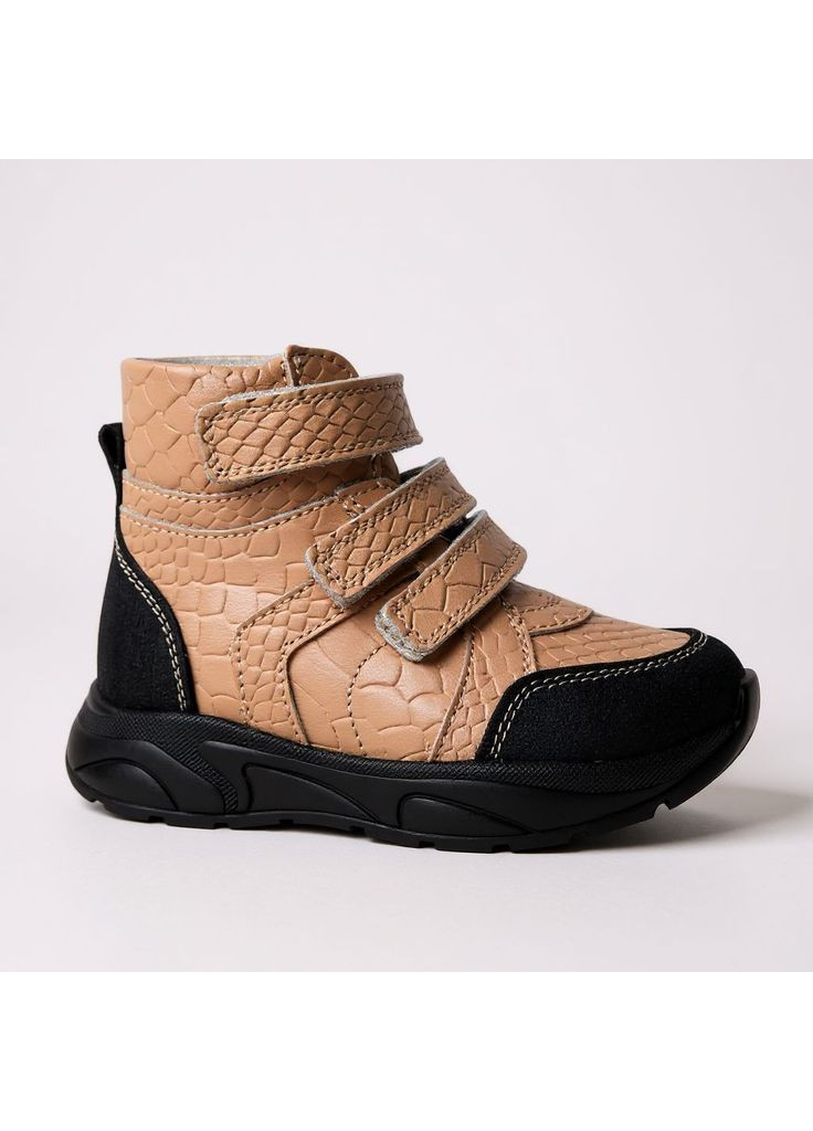 Розовые зимние детские зимние теплые ортопедические ботинки для девочек на липучках Botte