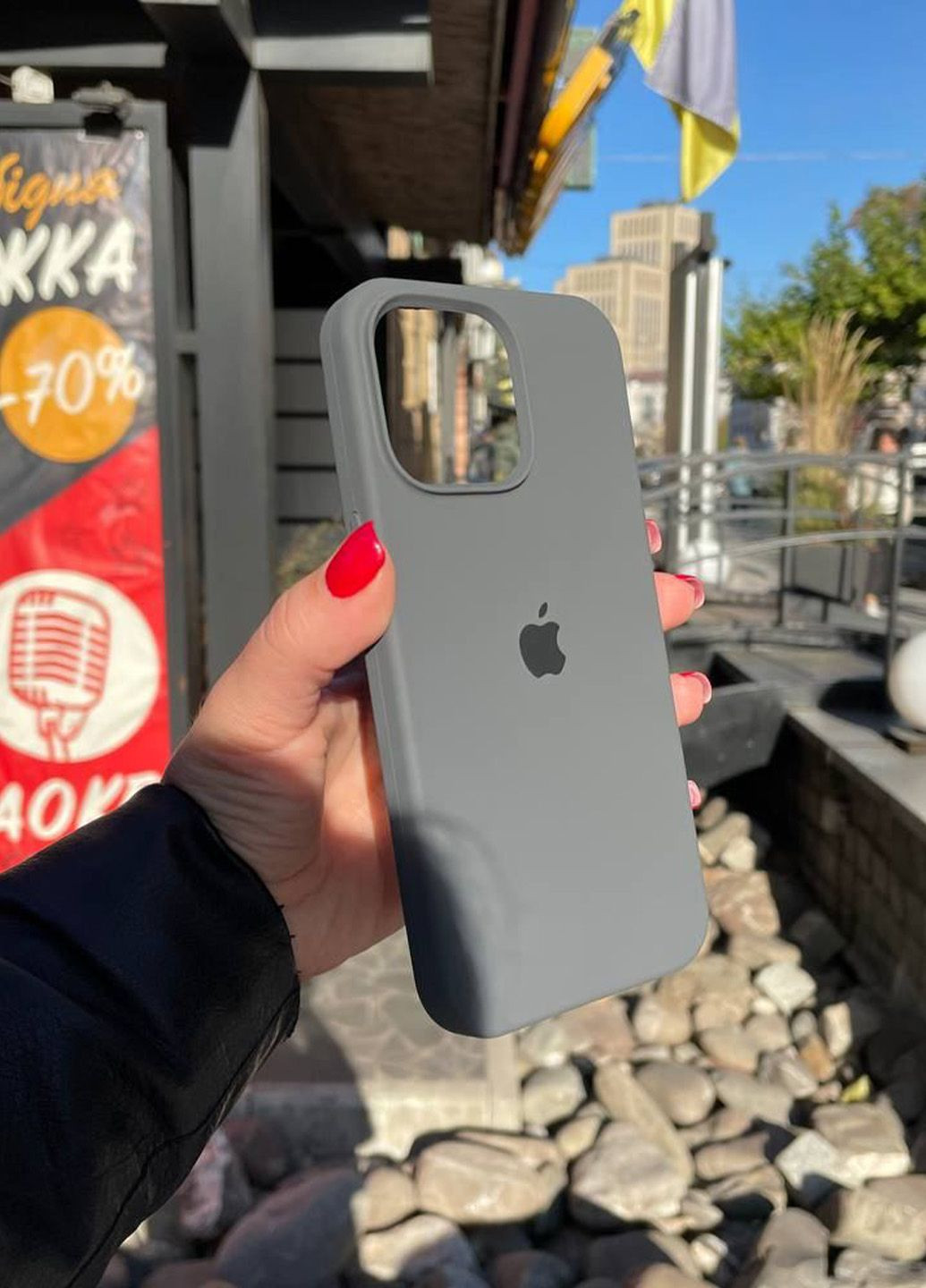 Чохол для iPhone 12 Pro Max Silicone Case силікон кейс сірий Charcoal Gray No Brand (286330973)