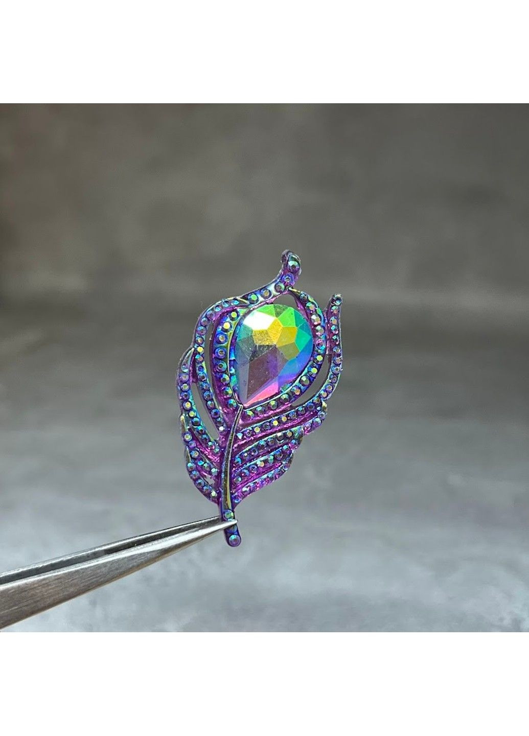 Серединка Перо, размер 38*20 мм, цвет-сиреневый АВ, арт 08698, шт No Brand (316646286)