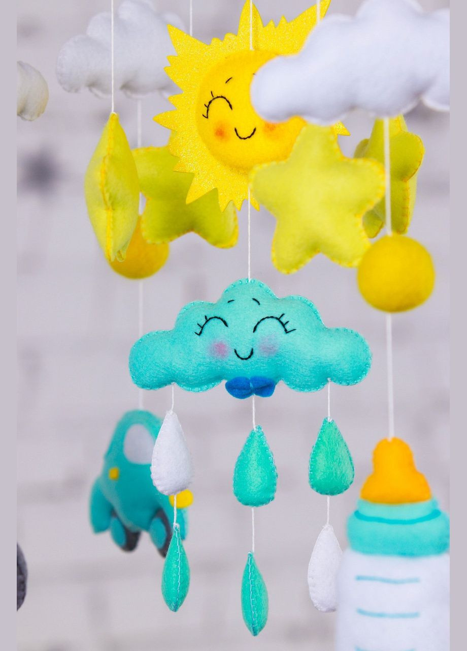 Дитячий музичний мобіль на ліжечко для немовлят WooolyWool «Сонячний день» з 35 мелодіями (М022) No Brand (342757910)