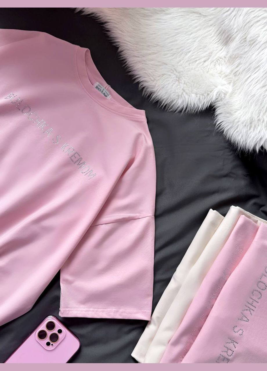 Жіноча пудрова футболка No Brand - (336544633)