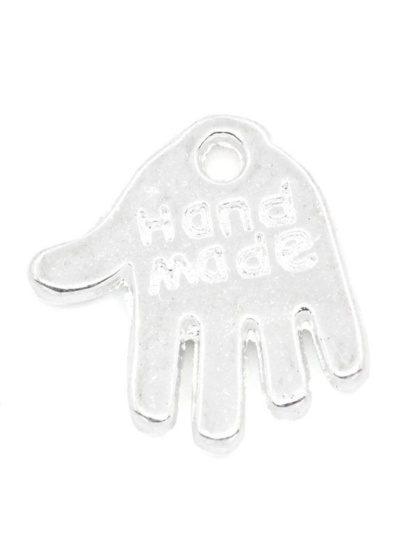 Підвіски металеві Кулон рука лодонь Hand Made ручна робота хенд мейд Сріблястий 13 мм x 11 мм Finding (338434440)