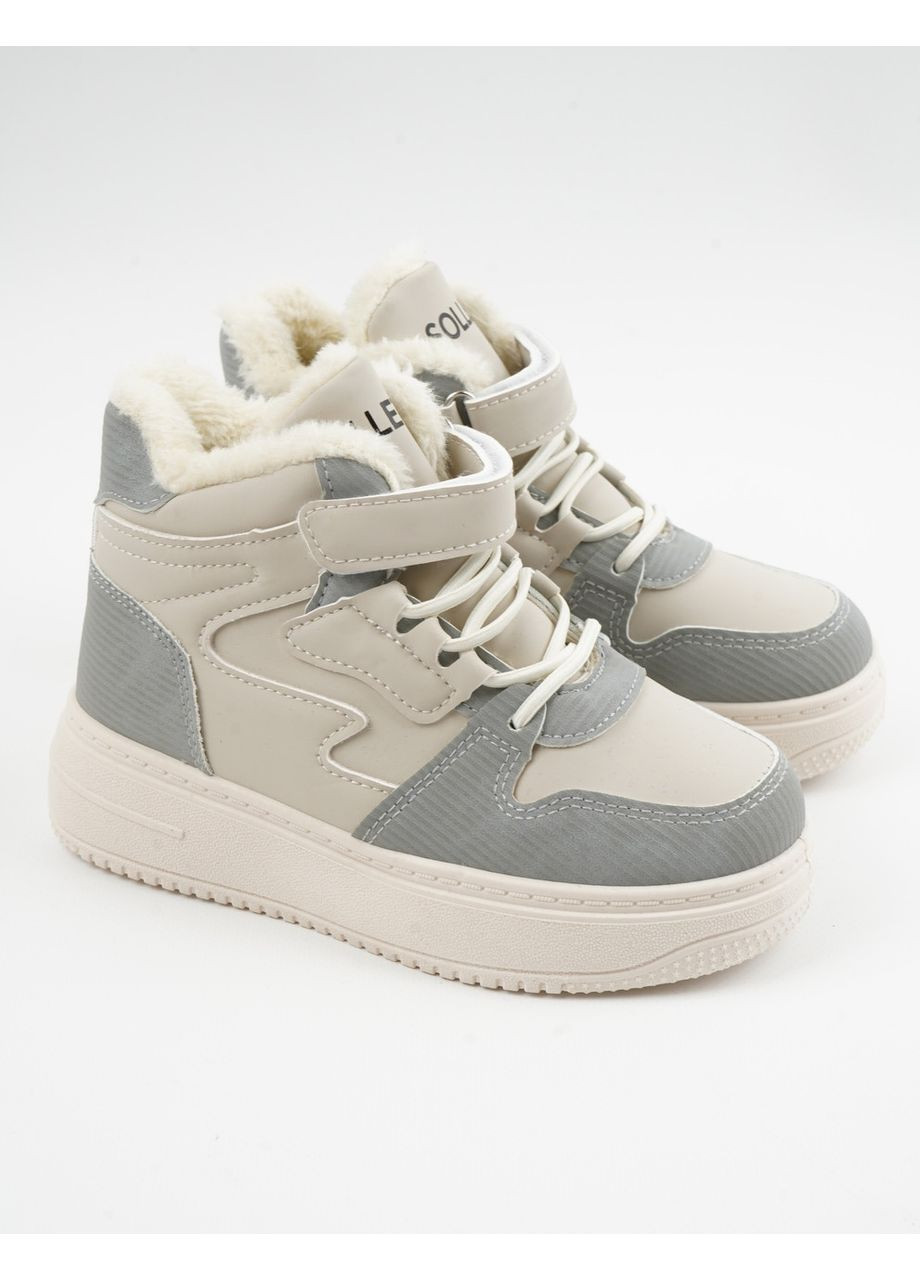 Бежеві зимові кеди для дівчинки бежеві високі (b10) 31 SOLLETA
