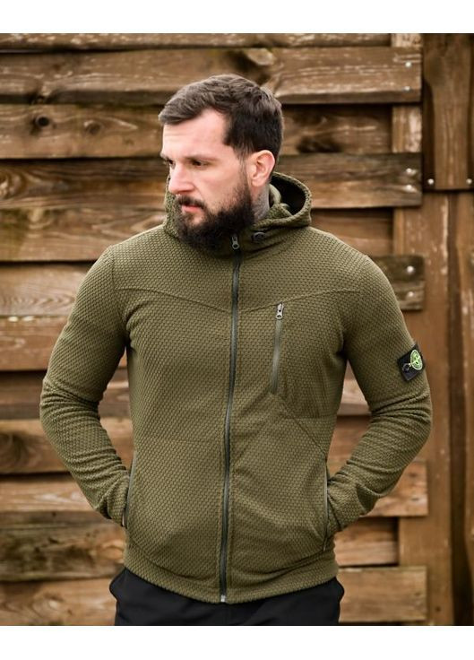 Демисезонная мужская флисовка Stone Island олива Freedom (370604010)