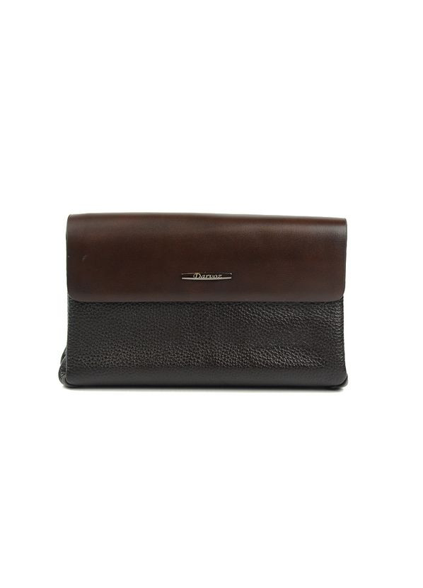 Клатч мужской коричневый кожаный классический с клапаном на магнитах No Brand (292404334)