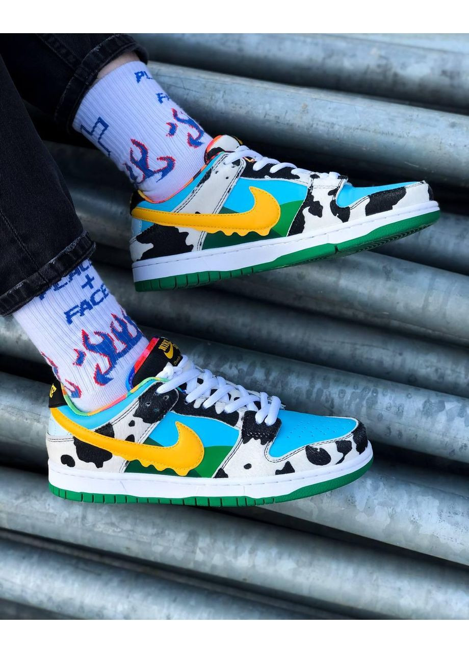Цветные демисезонные кроссовки мужские nike sb dunk ben & jerrys найк сб данк No Brand