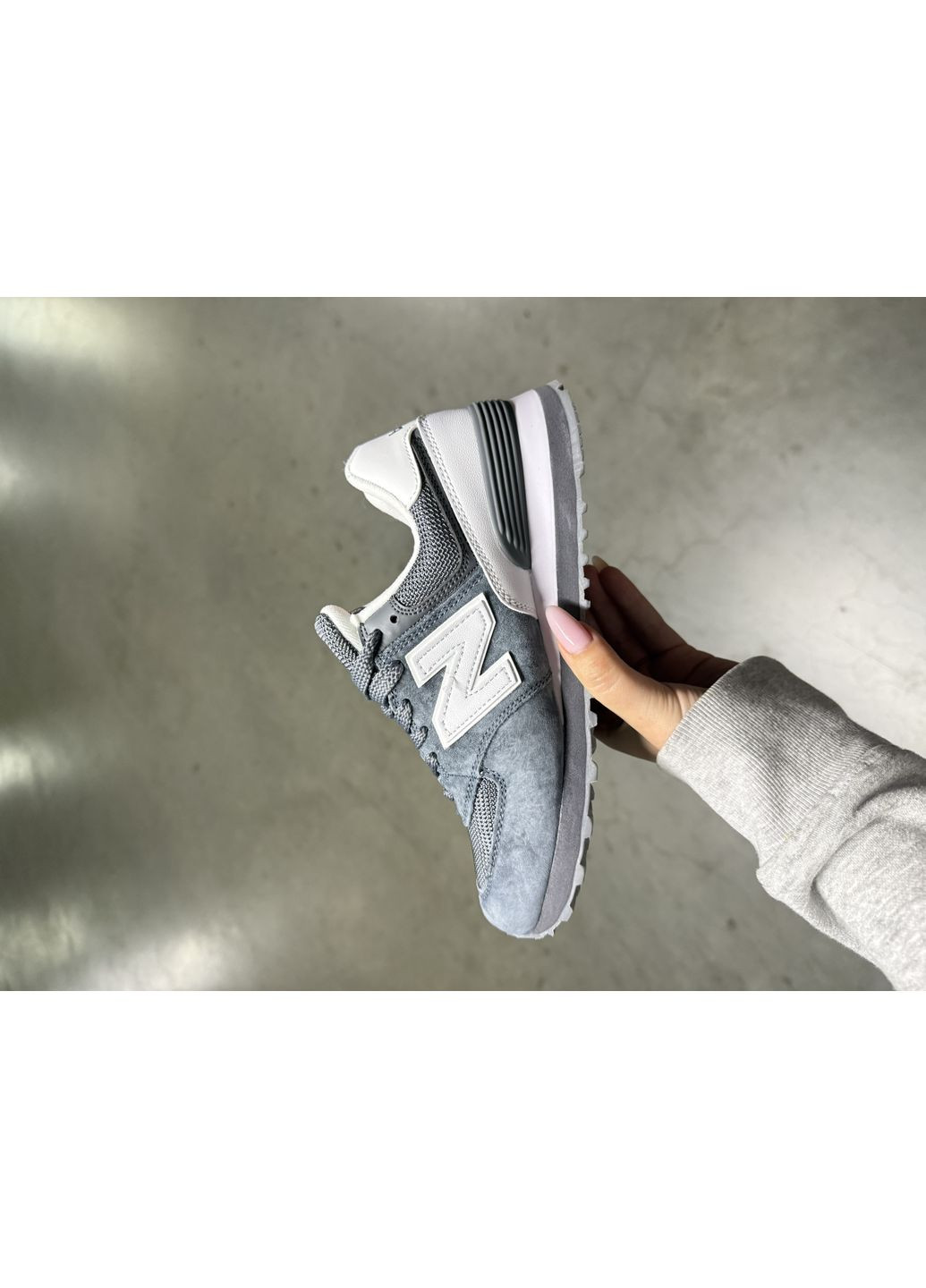 КРОССОВКИ ЖЕНСКИЕ NEW BALANCE 574 GREY WHITE НЬЮ БЕЛАНС 574 No Brand серые демисезоны (369387904)