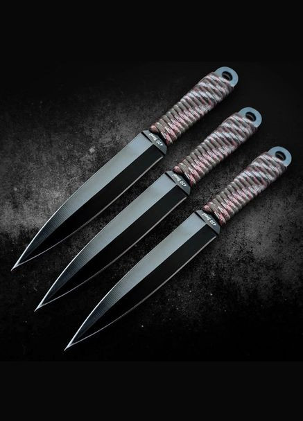 Ножи метательные комплект 3 в 1 с паракордовой рукоятью GW 2998 No Brand (370770624)