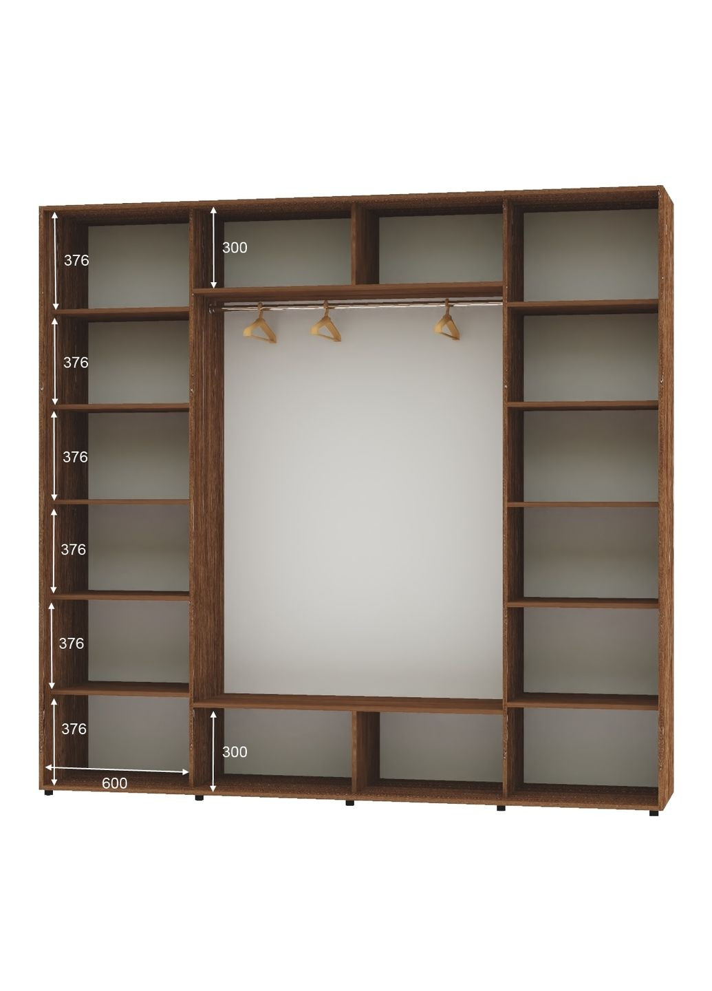 Шафа-купе тридверна 250*60*240 Дуб вінтаж 3 двері ДСП ШК-05 Алекса (360479041)