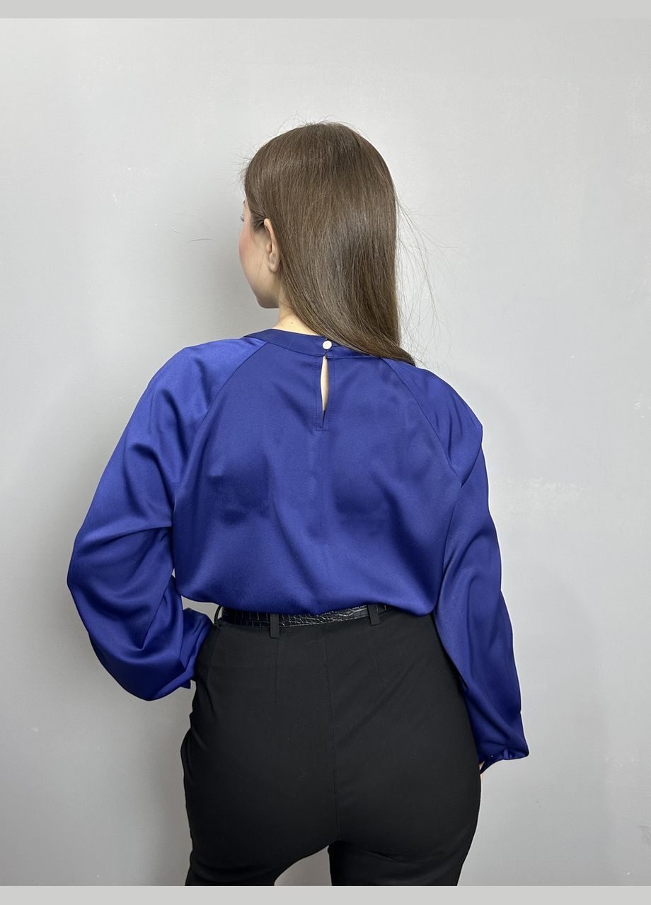 Синіти блуза жіноча дизайнерська синя однотонна mkjl30702 Modna KAZKA