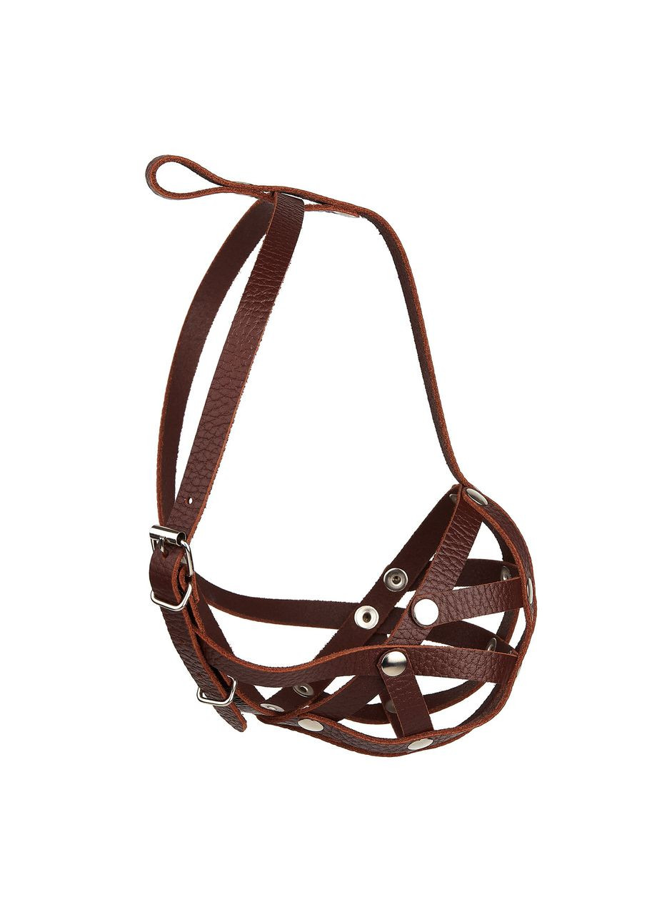 Намордник-сетка из натуральной кожи для французского бульдога размер S Коричневый Kareline (339075479)