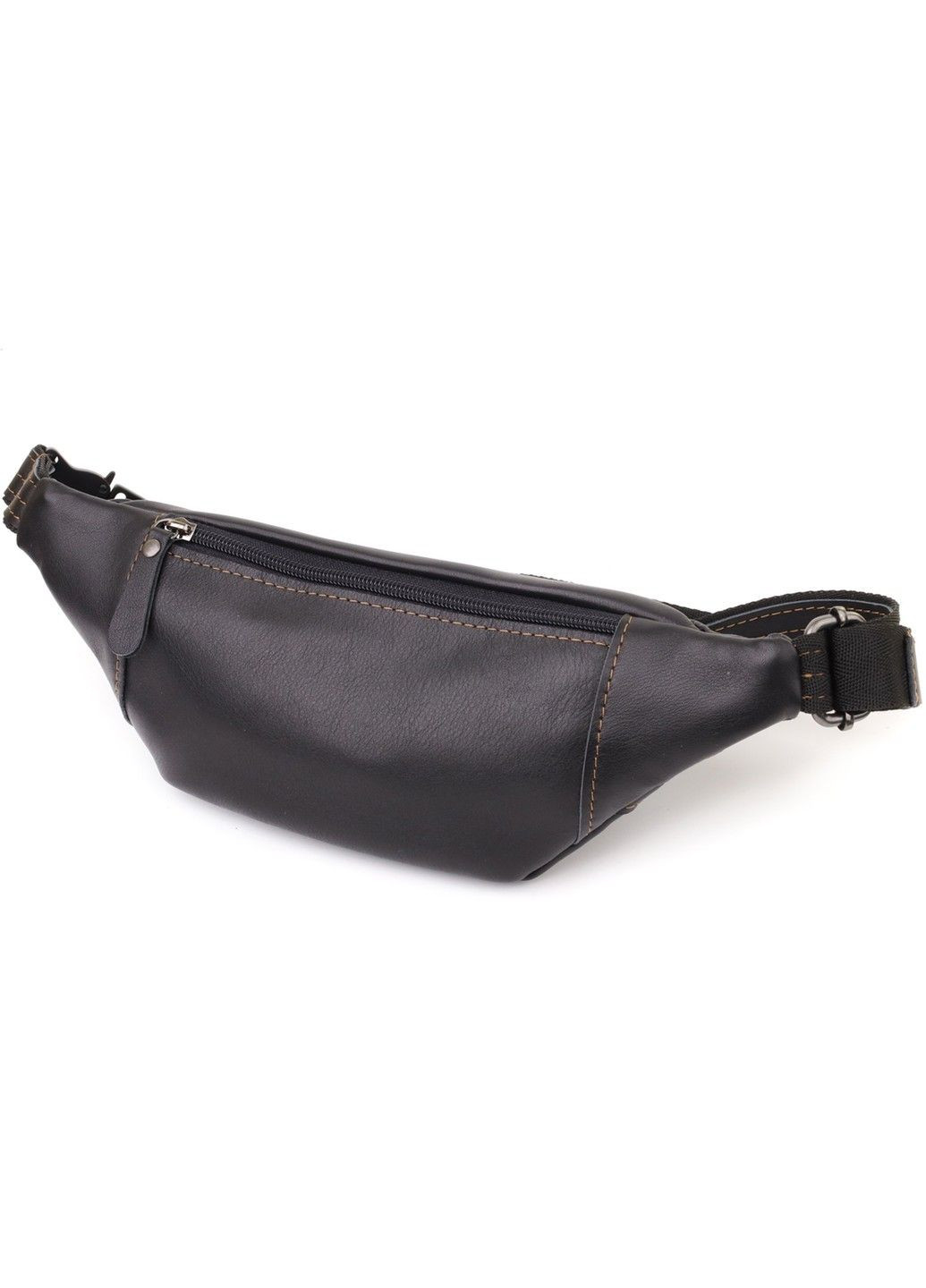 Мужская сумка-бананка из натуральной гладкой кожи 23125 Черный Shvigel (335007590)