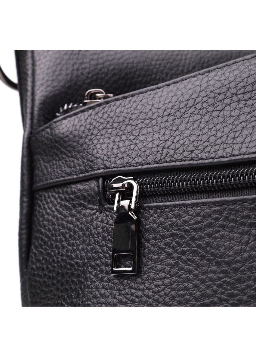 Сумка крос-боді через жіноче плече з натуральної шкіри середня Чорний 38361 Vintage (355245204)