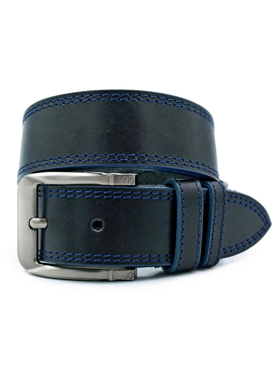 Шкіряний чоловічий ремінь 3,8 х 105-120 см Чорний 105 Weatro (346121229)