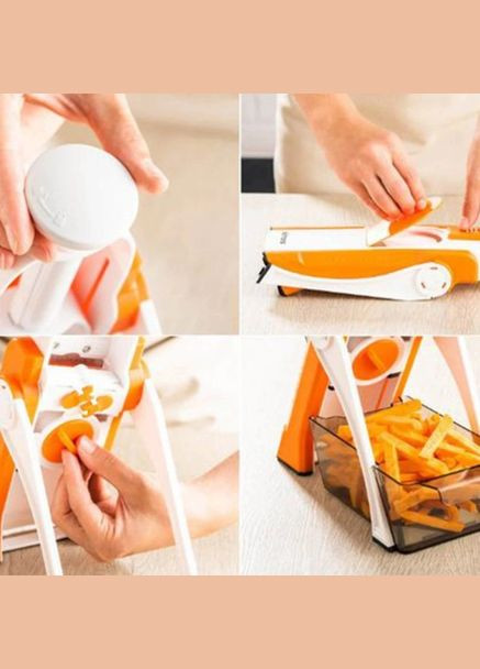 Овощерезка-мультислайсер для овощей и фруктов Spring Slicer 3 лезвия оранжевый (2104618551) Brava (332770451)