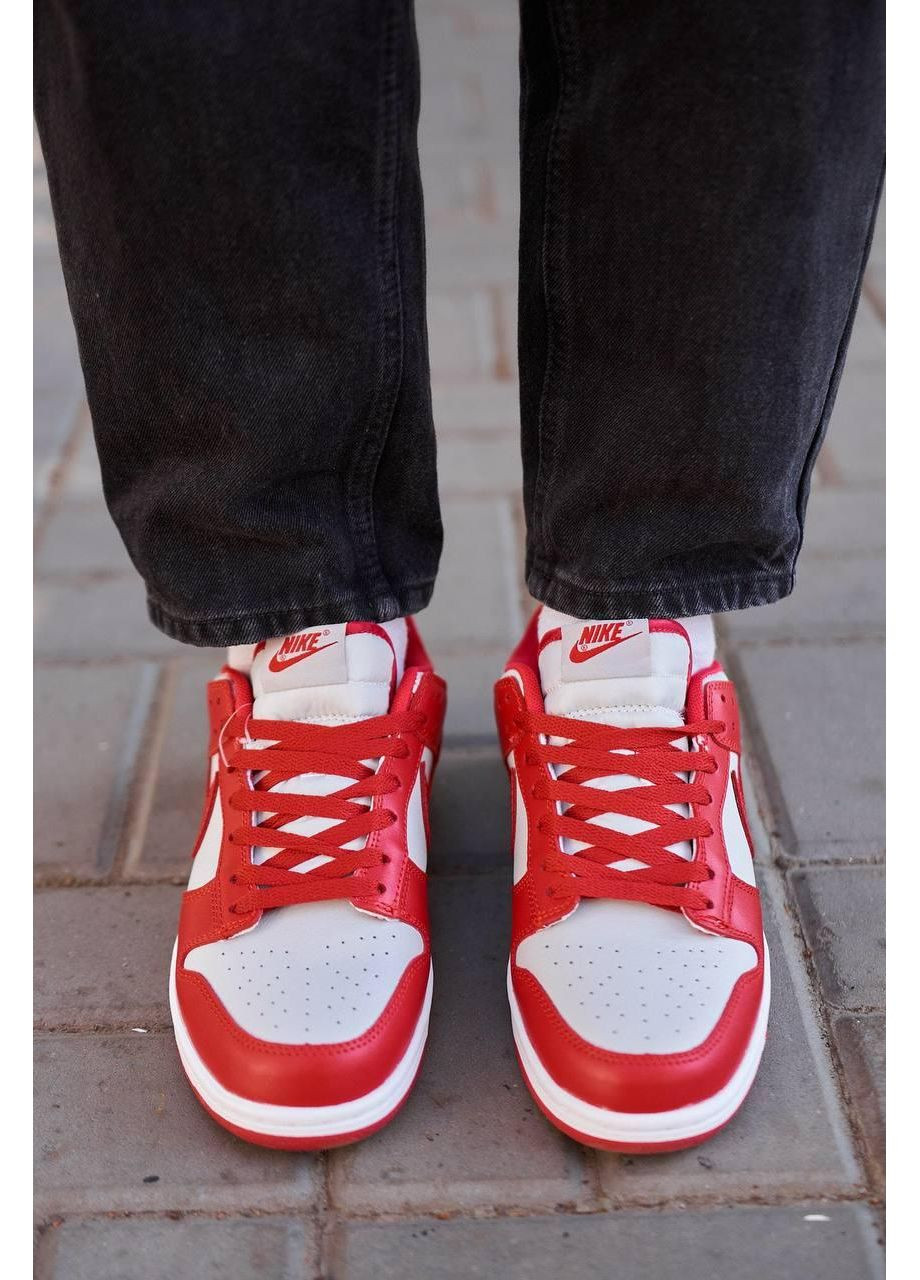 Серые демисезонные кроссовки мужские nike sb dunk low retro medium grey red найк сб данк No Brand