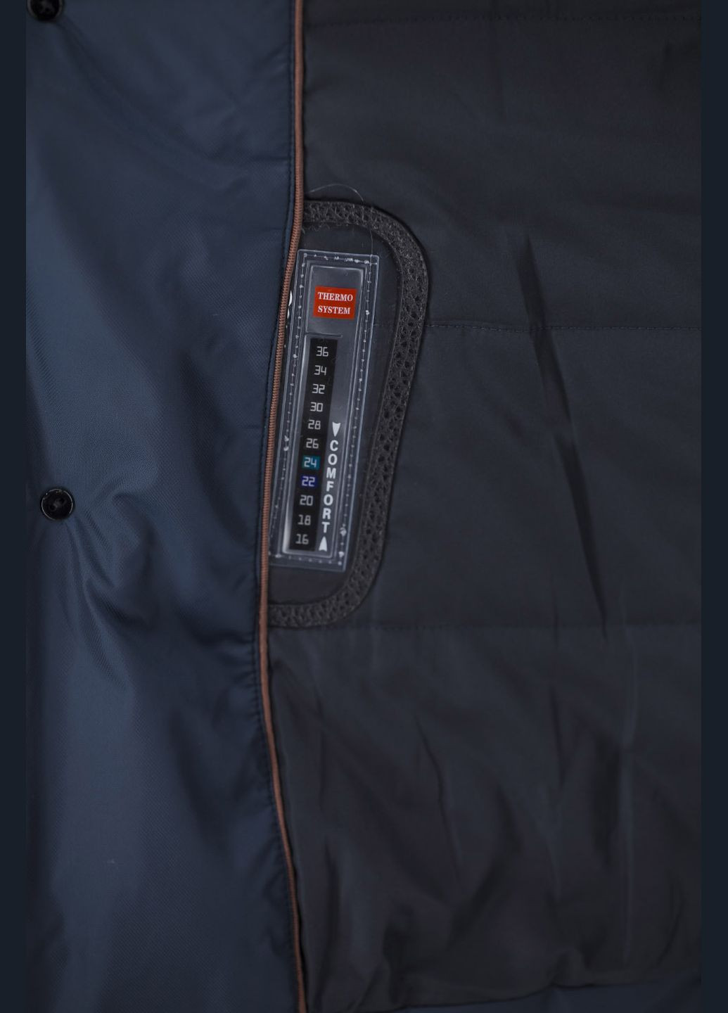 Синяя зимняя мужская зимняя классическая синяя куртка с биопухом и съемным мехом city class (, ), 43078 No Brand