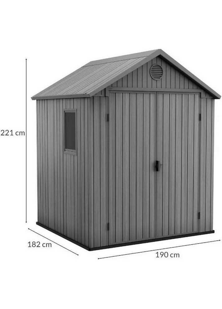 Садовый домик Darwin 6x6 190х182 см серый 249359 Keter (318440841)