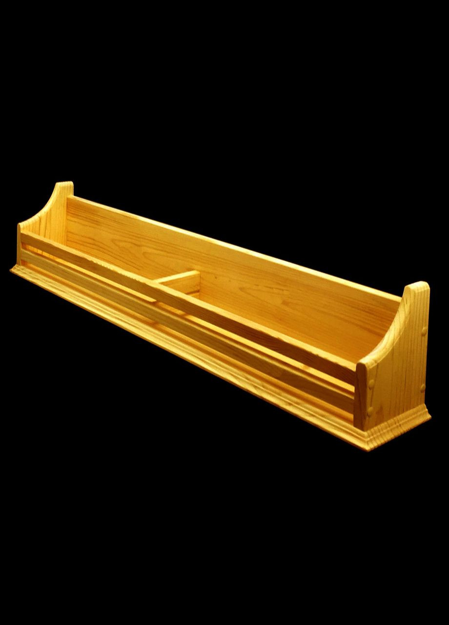 Настенная книжная полка из дерева Маргарита 15х100 карри (КПГ-15000203) No Brand (328078972)