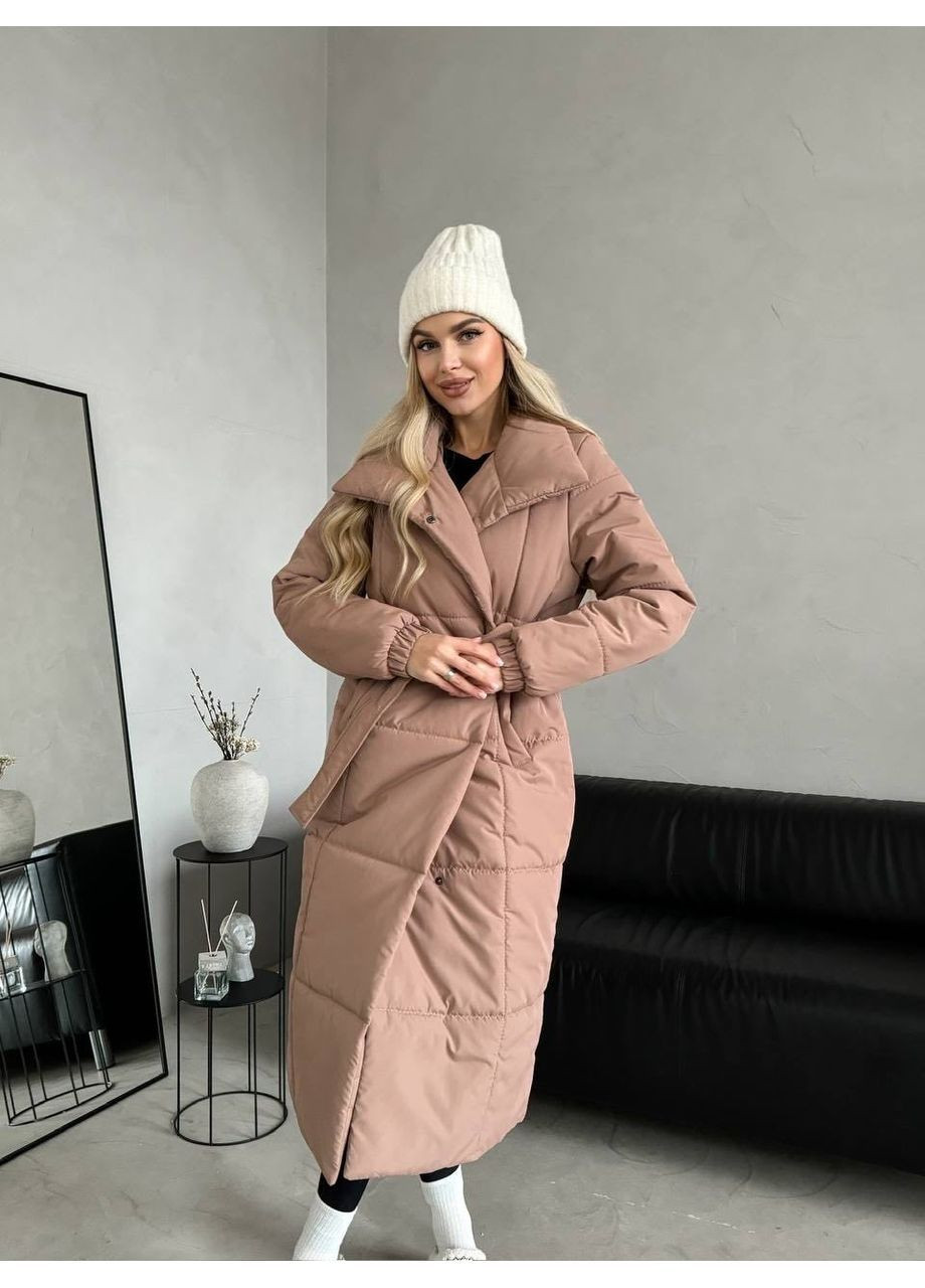 Бежевое Женское зимнее пальто Osoblyva